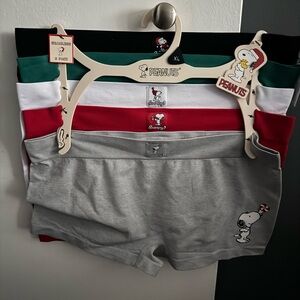 Peanuts Snoopy Boy Shorts in Gray, Red, Green, and White